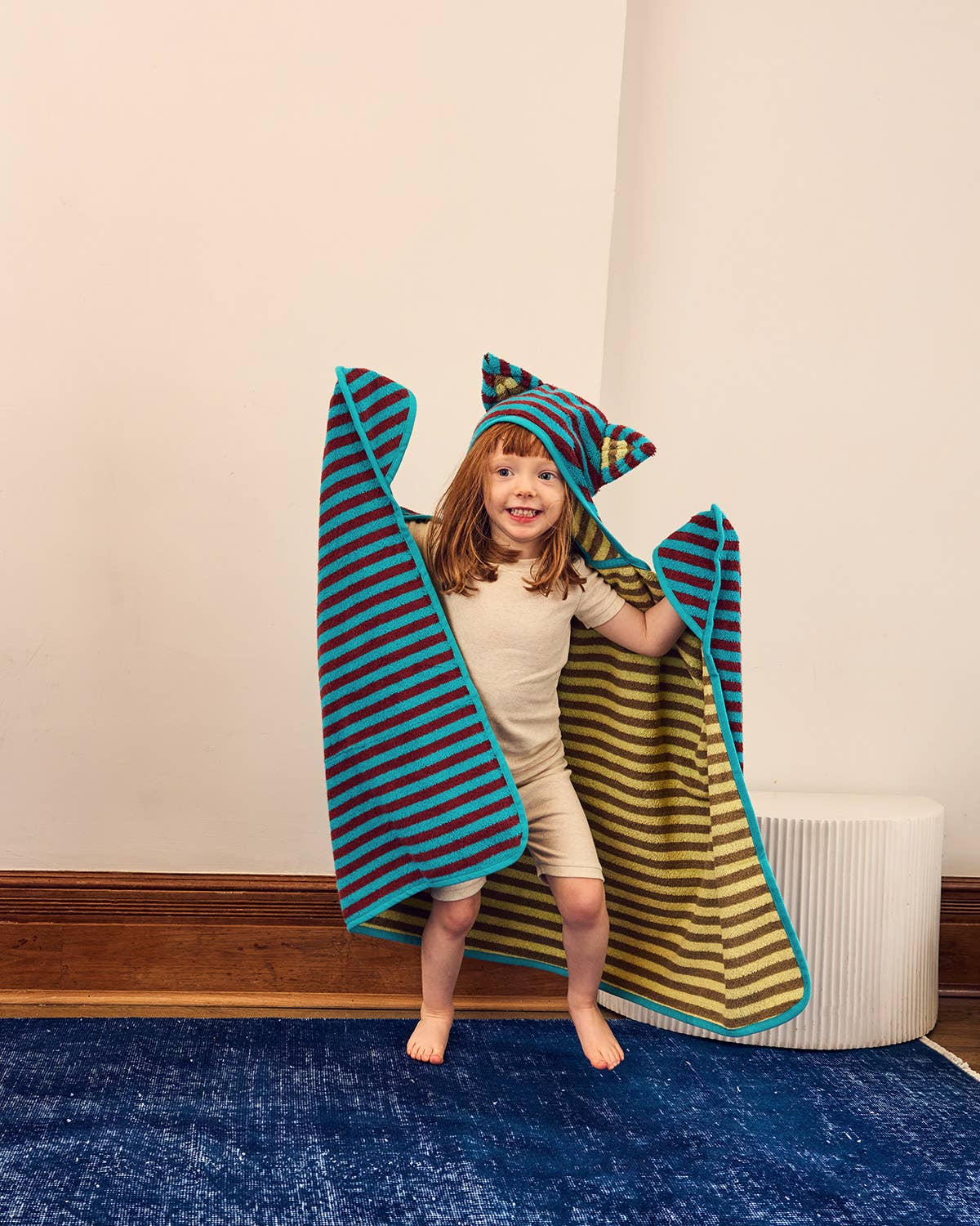 Dragonfly Stripe Cotton Terry Kids Hooded Towel: Baby