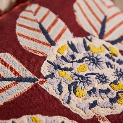 Vivi Appliqué Cushion - Rosewood: Feather Insert