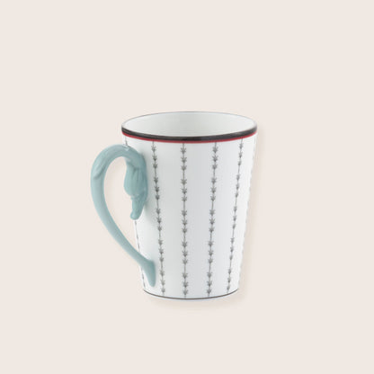 Ginori 1735 Fortunae Tall Mug, Four-Leaf Clover, handle view