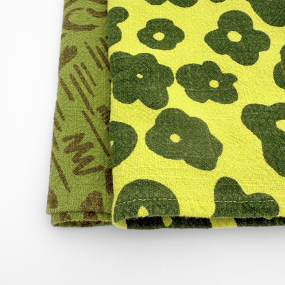 Textured Tea Towel - Celeste - Grass - Super Lime