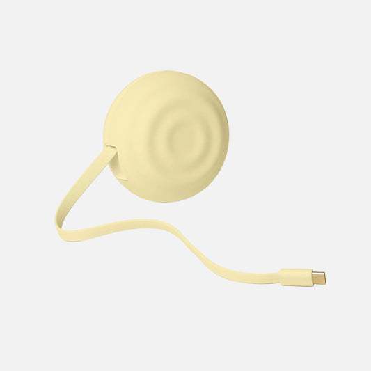 yellow phone charger with retractable cord