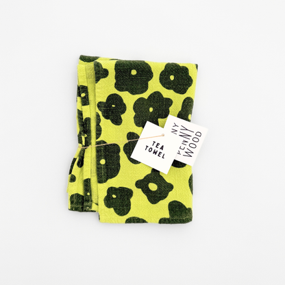 Textured Tea Towel - Celeste - Grass - Super Lime