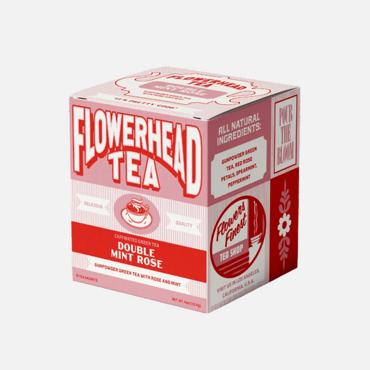 Box of Flowerhead Tea on a white background