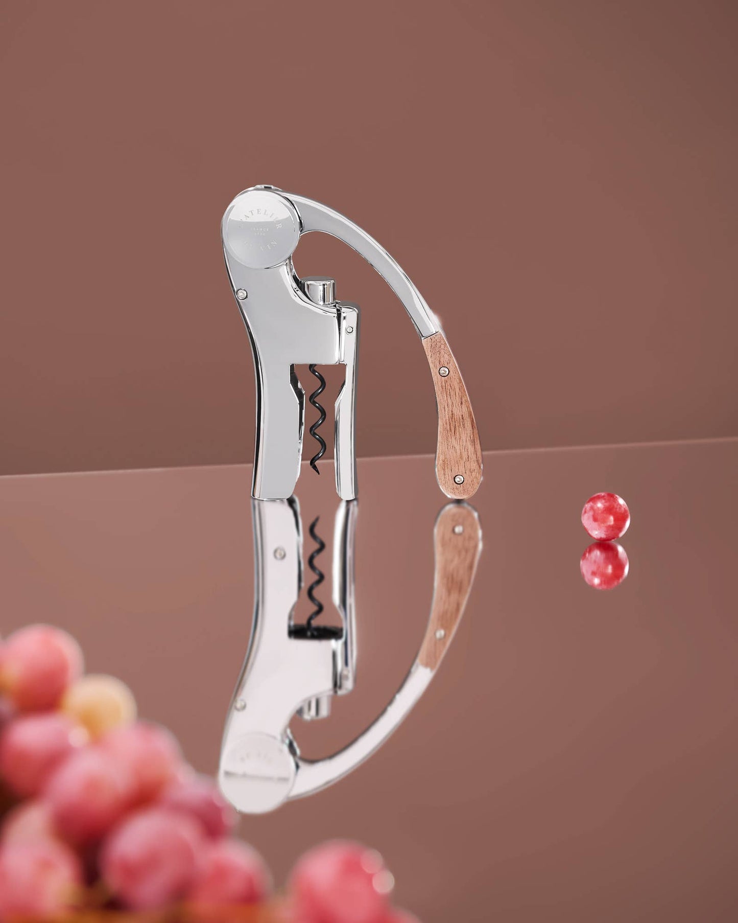 Lever Wine Opener - OENO MOTION SILVER & WOOD
