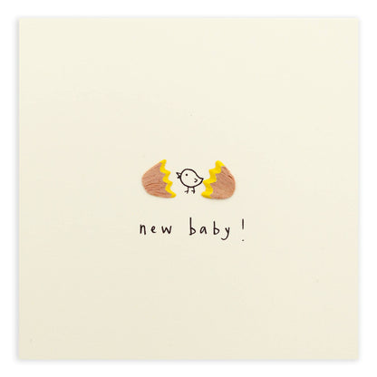 New Baby Egg Card – Handfinished UK Real Pencil Shavings