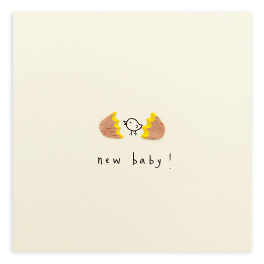 New Baby Egg Card – Handfinished UK Real Pencil Shavings