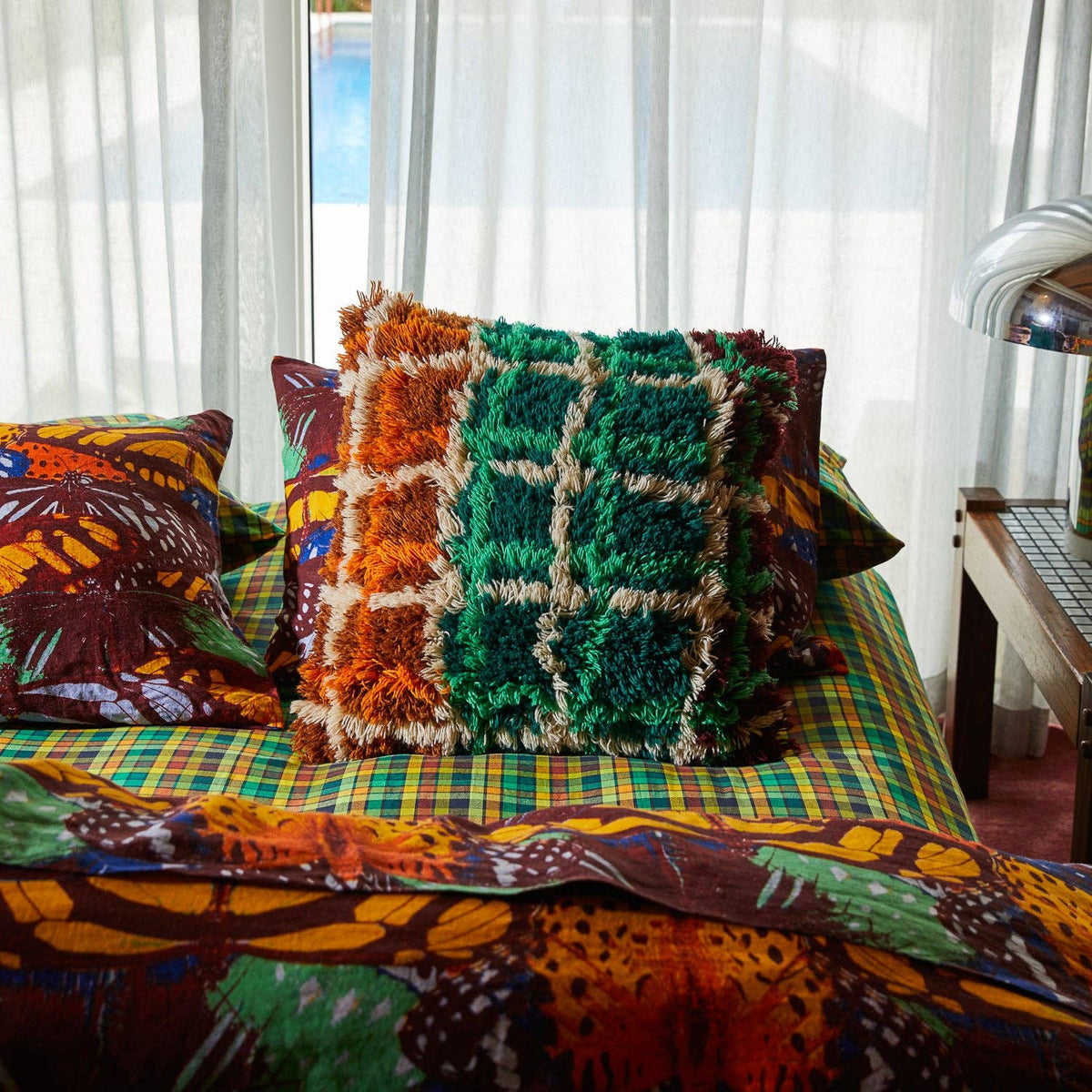 Karina Shag Cushion - Verdant: Feather Insert