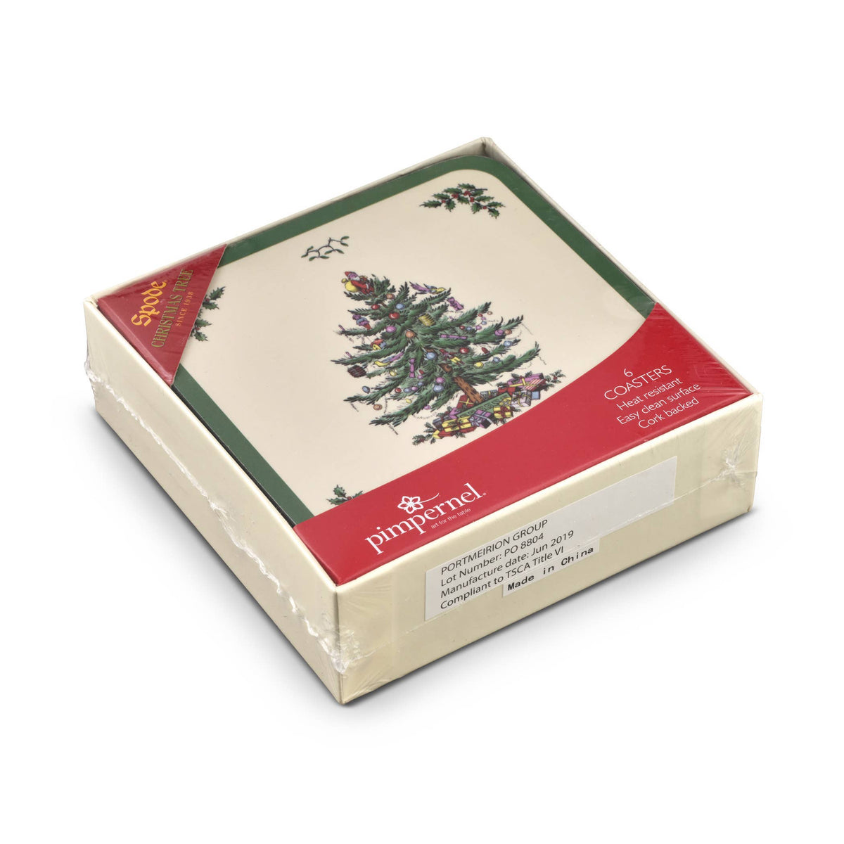 Spode Christmas Tree Coasters - Set of 6