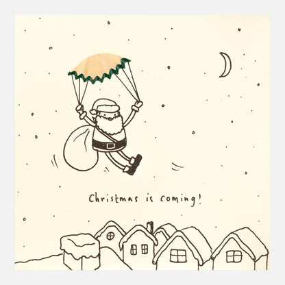 Santa Christmas Card – Handfinished UK Real Pencil Shavings