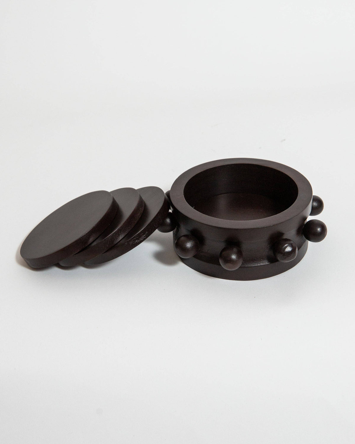 Kaiba Coaster Set in Acacia Wood: Acacia Wood