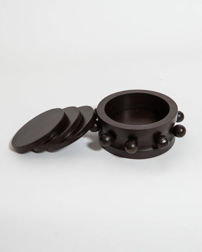 Kaiba Coaster Set in Acacia Wood: Acacia Wood