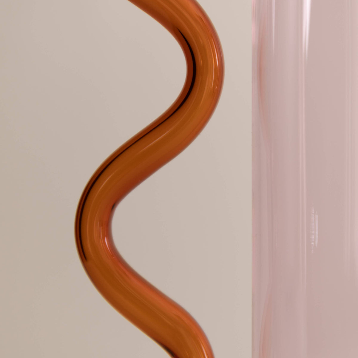 Wave Pitcher, Pink/Amber