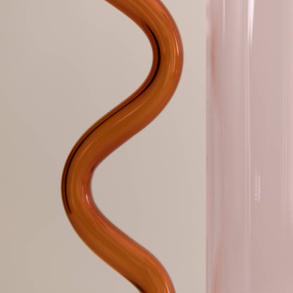 Wave Pitcher, Pink/Amber