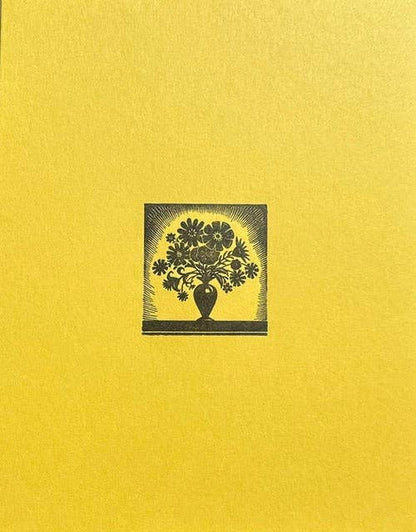 Letterpress Card- Brilliant Bouquet-Black on Yellow