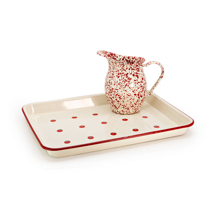 Dan Pelosi x CCH Splatter Enamelware Small Pitcher: Red Rim