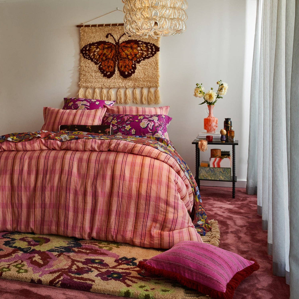 Nicolette Woven Cushion - Pansy: Feather Insert