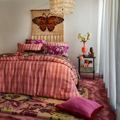 Nicolette Woven Cushion - Pansy: Feather Insert