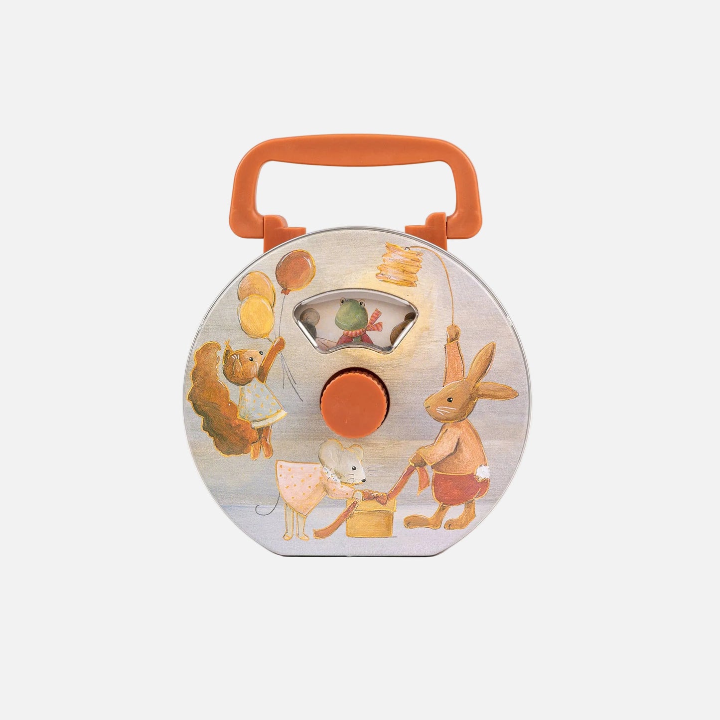 Children's toy with cartoon characters on a white background