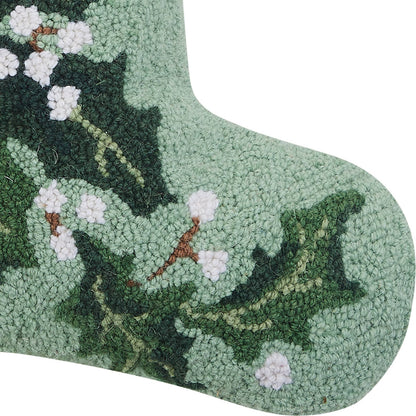 Green Holly Hook Stocking
