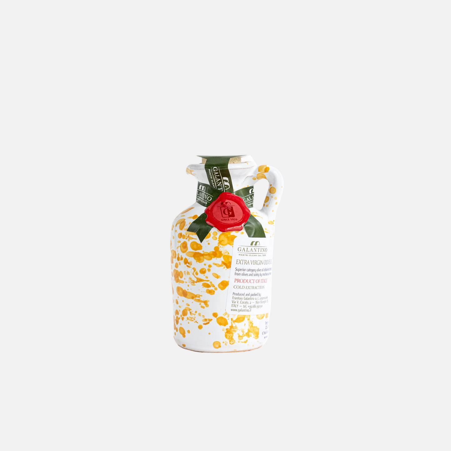 Decorative vase with floral design and red rose on a white background