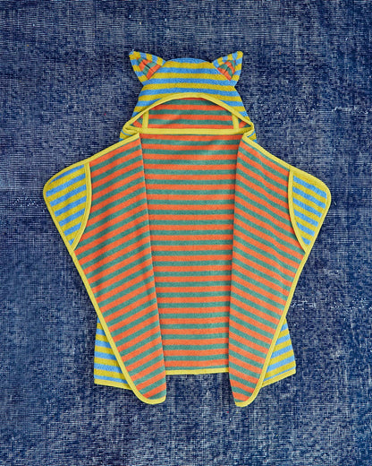 Grasshopper Stripe Cotton Terry Kids Hooded Towel: Baby