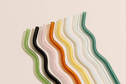 Wavy Glass Straws: Clear
