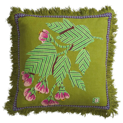 Vivi Appliqué Cushion - Juniper: Feather Insert