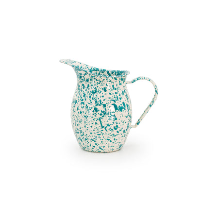 Dan Pelosi x CCH Splatter Enamelware Small Pitcher: Turquoise Rim