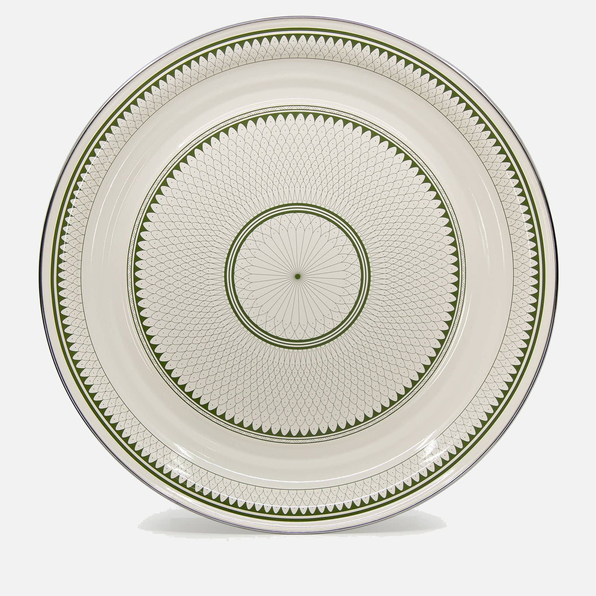 Golden Rabbit Enamelware Sevilla Large Tray: Olive