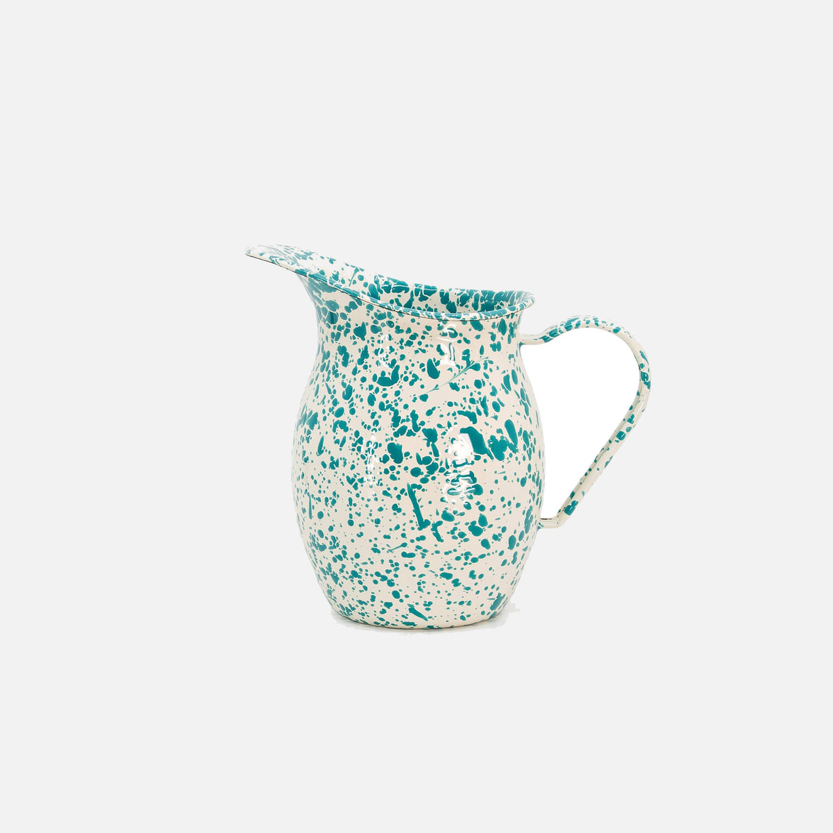 Dan Pelosi x CCH Splatter Enamelware Small Pitcher: Turquoise Rim