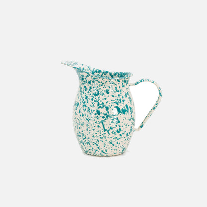 Dan Pelosi x CCH Splatter Enamelware Small Pitcher: Turquoise Rim