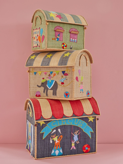 Raffia Kids Bag with Circus Theme
