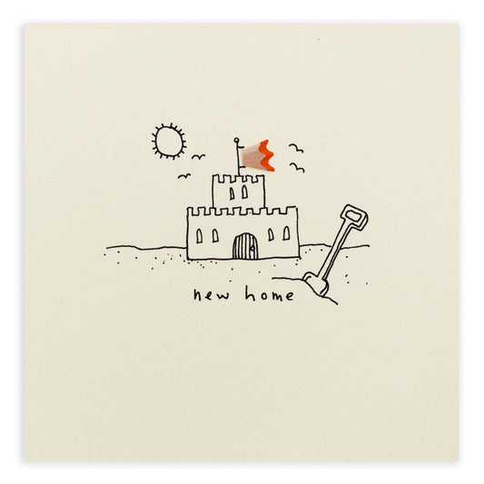 New Home Castle Card – Handfinished UK Real Pencil Shaings