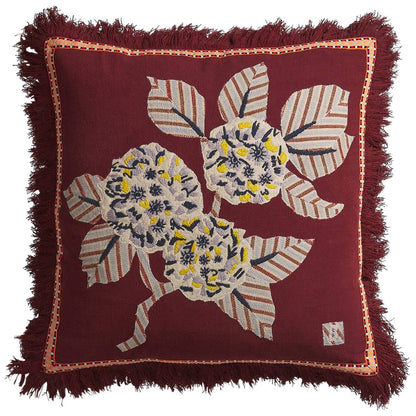 Vivi Appliqué Cushion - Rosewood: Feather Insert