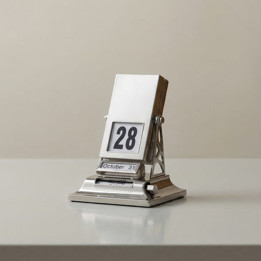 Timeless Rotating Desk Date Keeper in metal