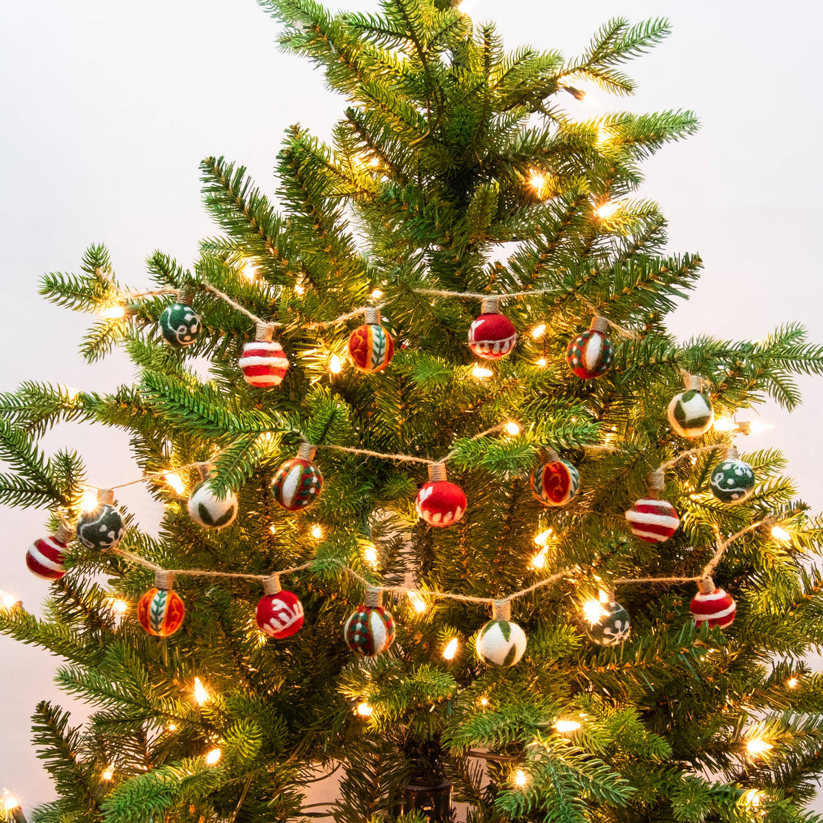 Garland - Christmas Decor - Embroidered Xmas Ball