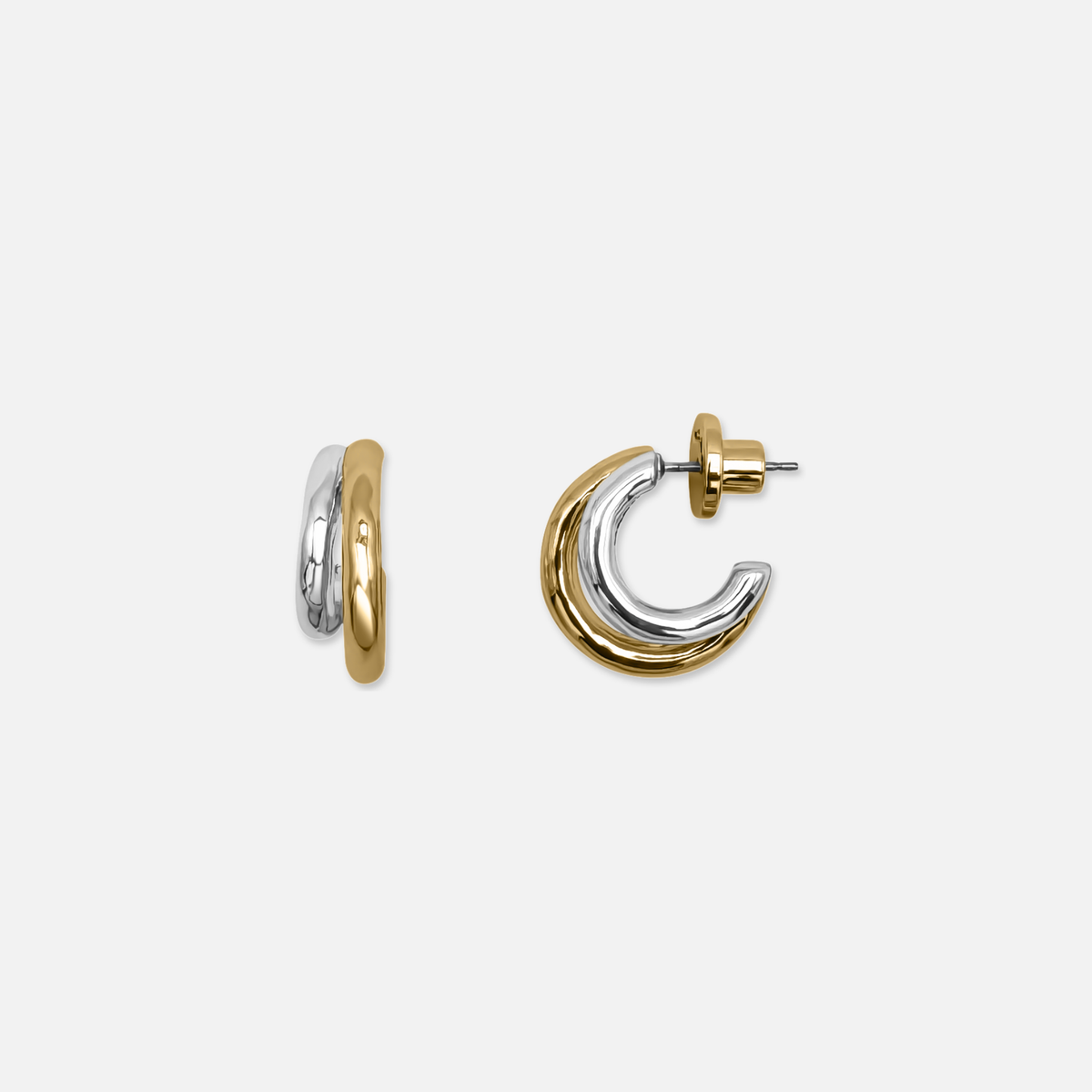 Sun & Moon Two-Toned Hoops