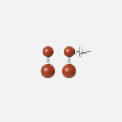 Eclipse Drop Earrings - Red Jasper