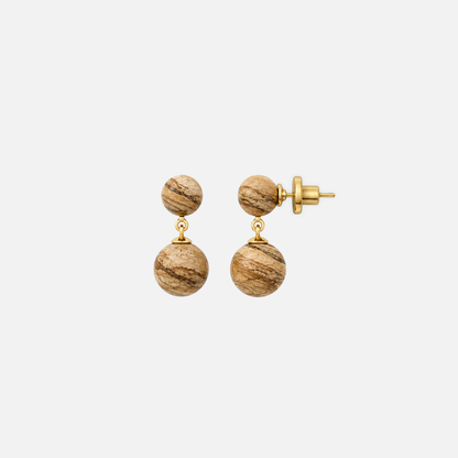 Eclipse Drop Earrings - Picture Jasper