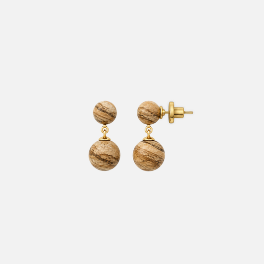 Eclipse Drop Earrings - Picture Jasper