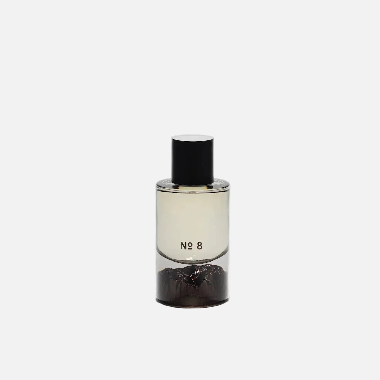 Perfume bottle labeled 'No 8' on a white background