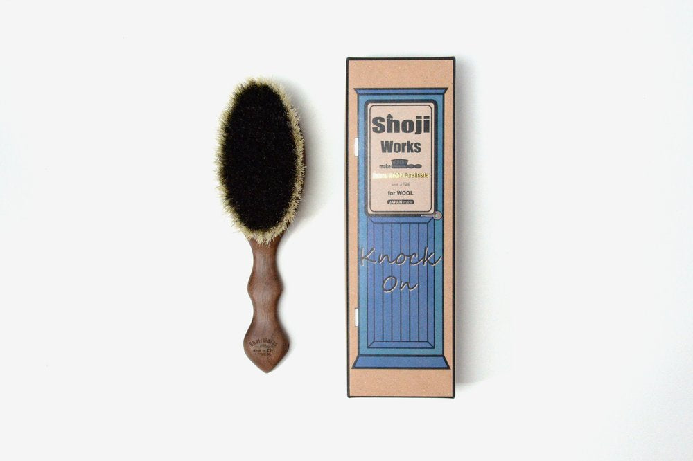 Shoji Works walnut clothes brush for wool