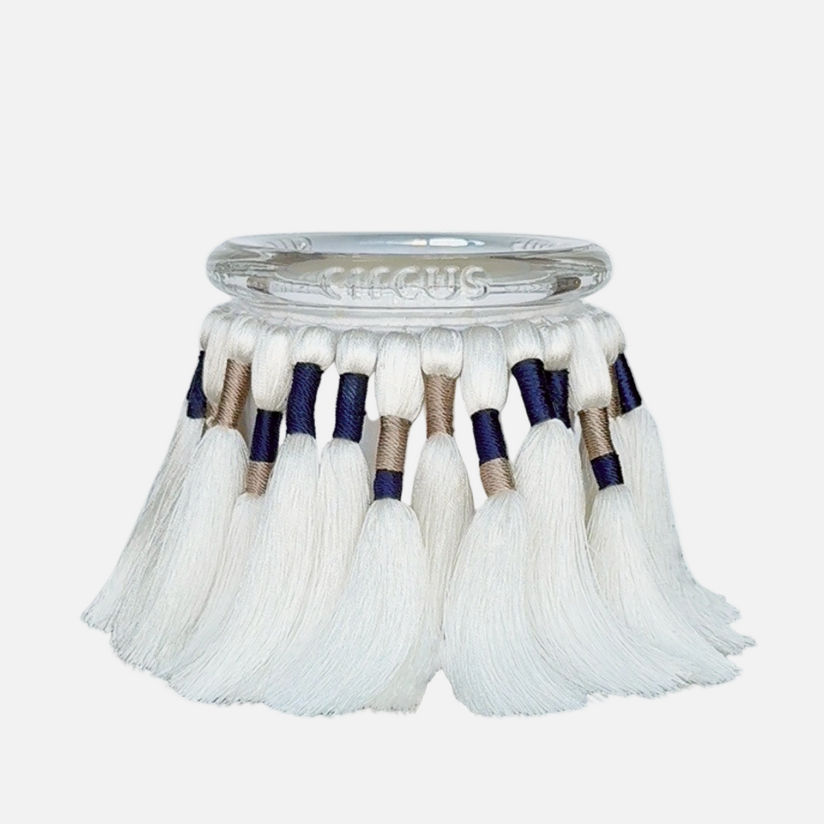 Fuzzed candle in White by Circus