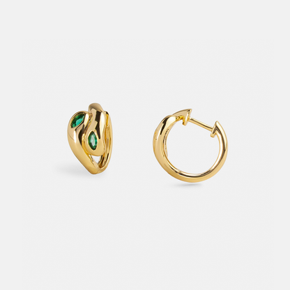 Cosimo Hoop Earrings Emerald detail