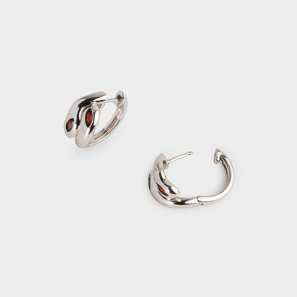 Cosimo Hoop Earrings Garnet side