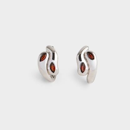 Cosimo Hoop Earrings Garnet detail