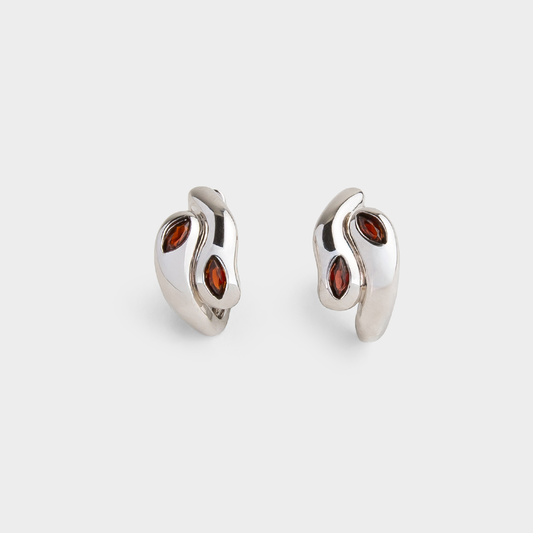 Cosimo Hoop Earrings Garnet detail