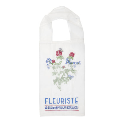 Sac Fleuriste Rouge embroidered organza bag by Brigitte Tanaka