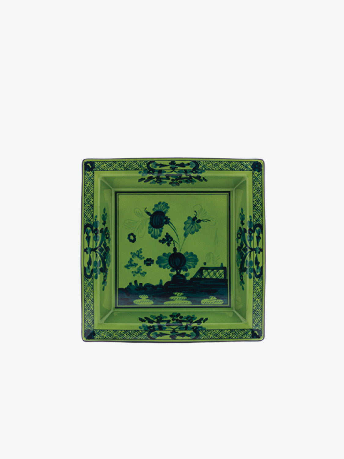 Ginori 1735 Oriente Italiano Large Square Change Tray, Malachite