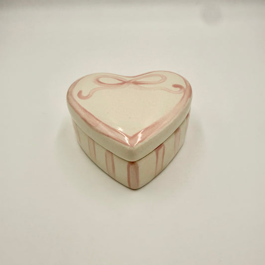 Ceramic Pink Heart Box with lid